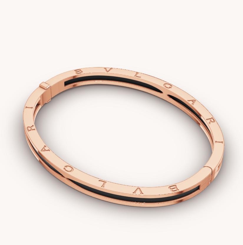 Bvlgari ZERO 1 PINK GOLD WITH BLACK CERAMIC BRACELET
