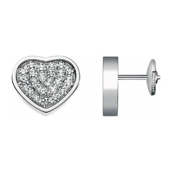 CHOPARD HAPPY HEART EARRINGS SILVER DIAMOND