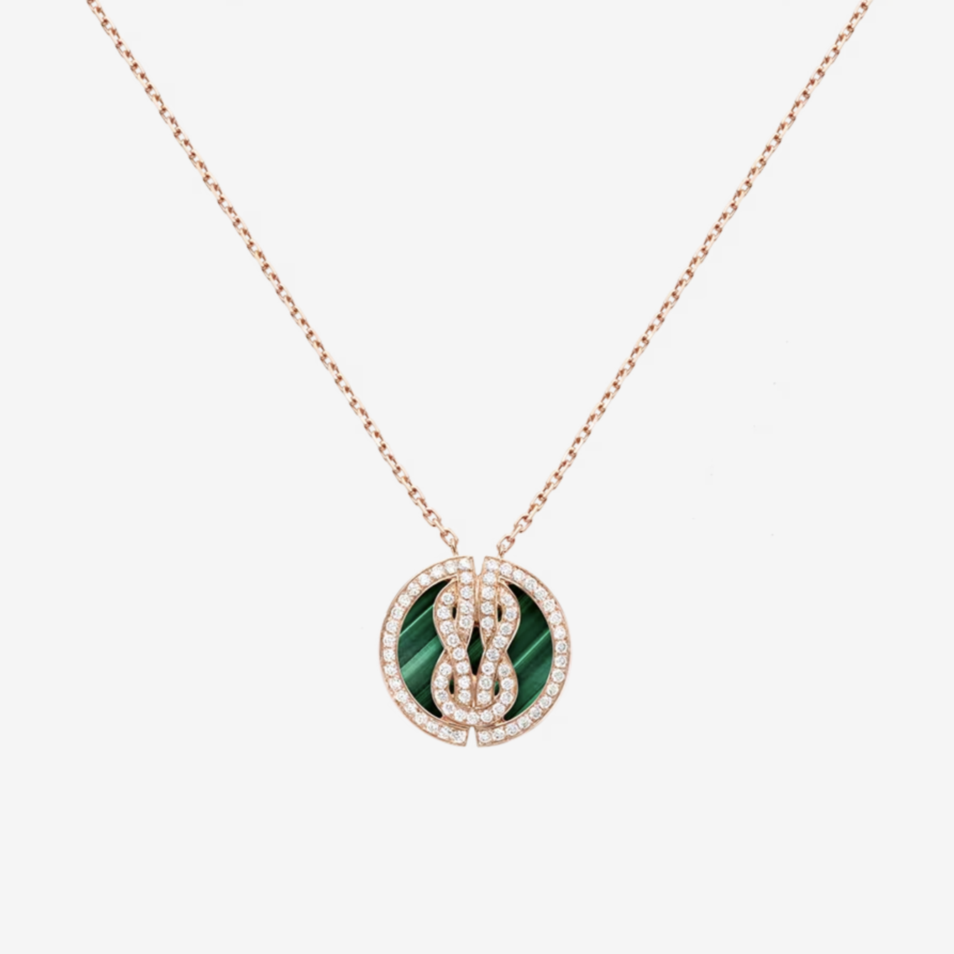FRED CHANCE INFINIE LUCKY MEDALS PINK GOLD NECKLACE