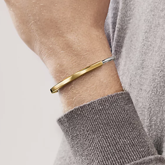 TIFFANY LOCK BRACELET YELLOW AND WHITE GOLD
