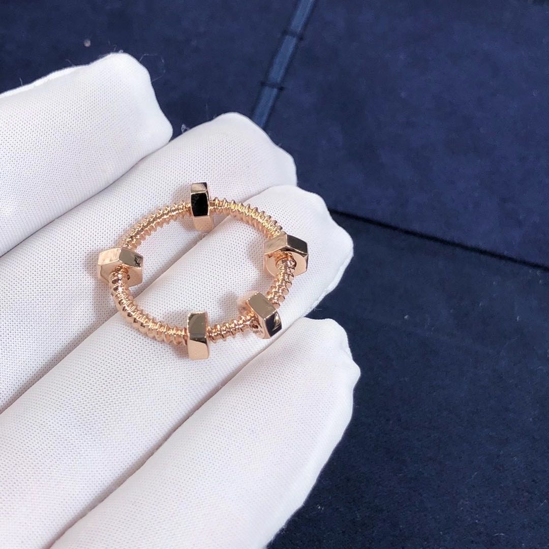 CARTIER NUTS AND BOLTS PINK GOLD RING