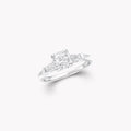 GRAFF PROMISE SQUARE EMERALD CUT SILVER DIAMOND RING