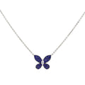 GRAFF BUTTERFLY BLUE DIAMOND PAVED NECKLACE