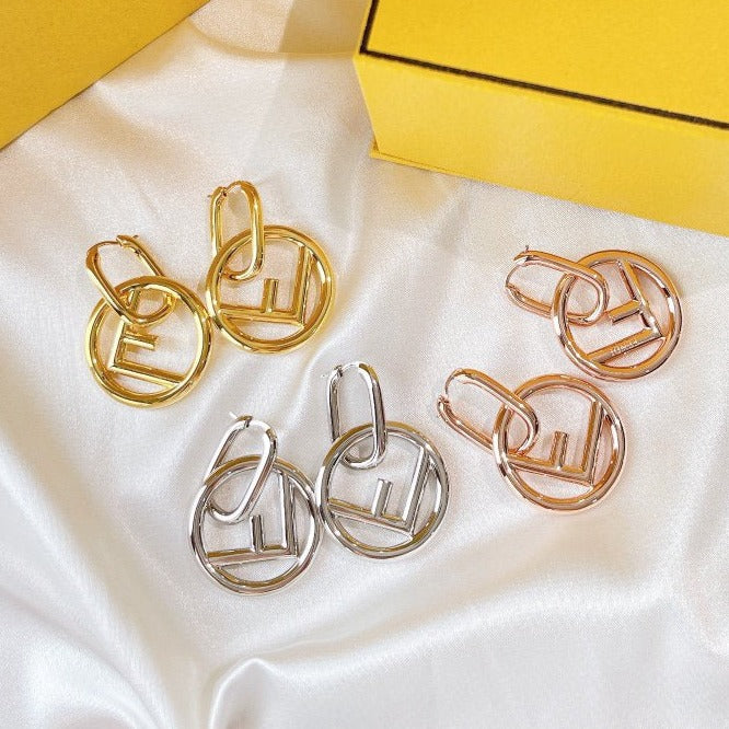FENDI F LOGO EARRINGGS