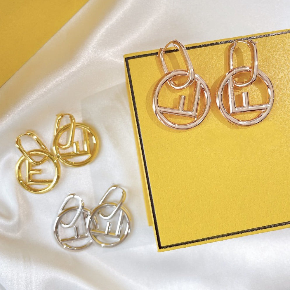 FENDI F LOGO EARRINGGS