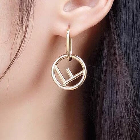 FENDI F LOGO EARRINGGS