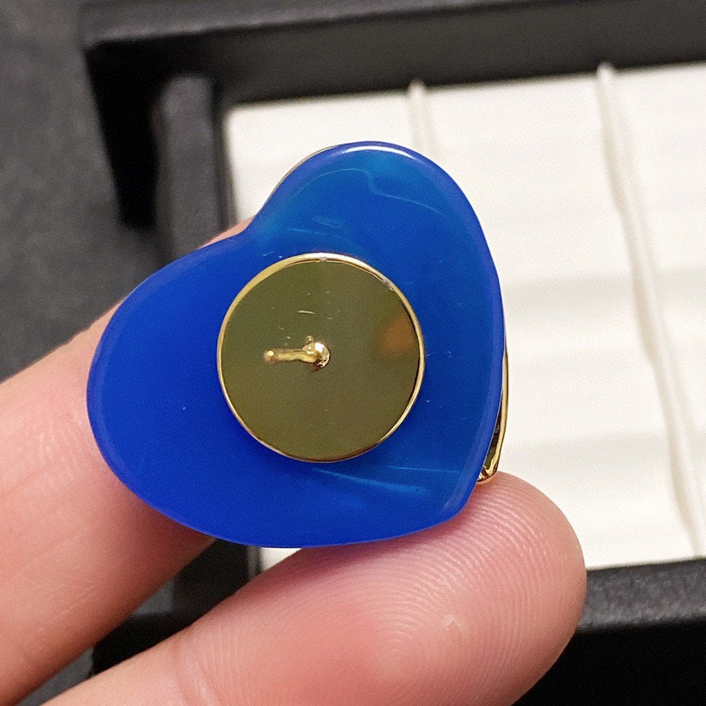 FENDI F HEART GOLD BLUE EARRINGS