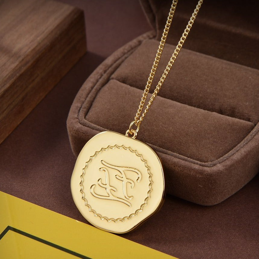 FENDI FF NECKLACE GOLD DIAMOND