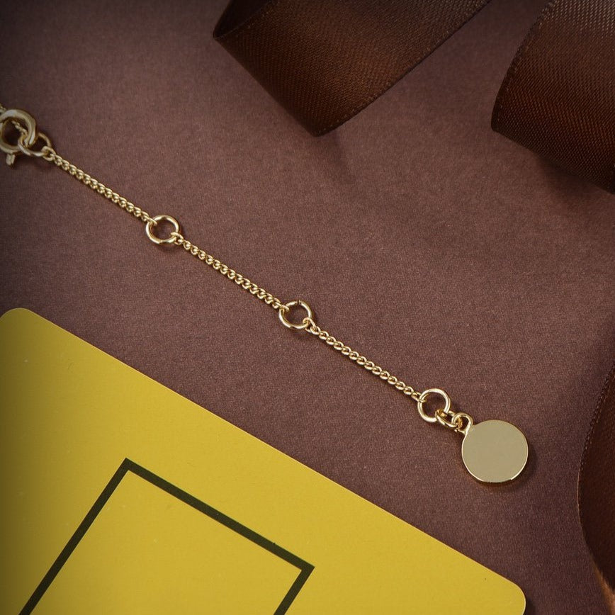 FENDI FF NECKLACE GOLD DIAMOND