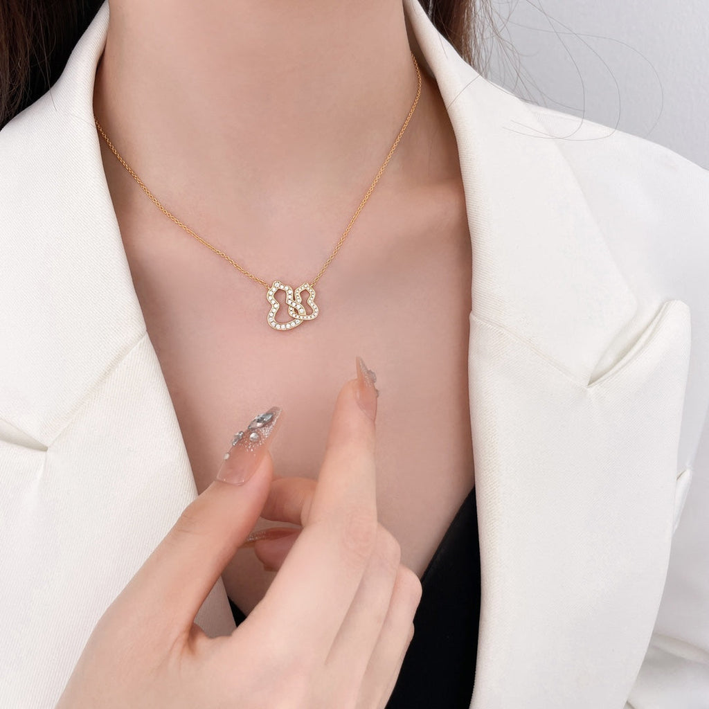 QEELIN WULU DOUBLE DIAMOND NECKLACE