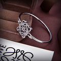 LOEWE PAVED ANAGRAM OPEN SILVER BRACELET