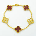 Van Cleef & Arpels CLOVER BRACELET 5 MOTIFS CARNELIAN DIAMOND