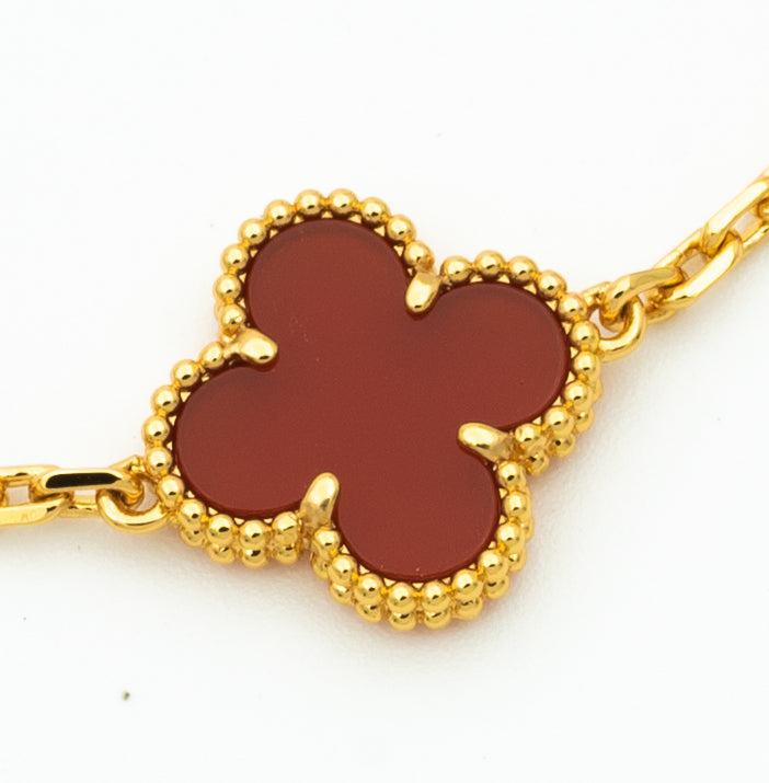 Van Cleef & Arpels CLOVER BRACELET 5 MOTIFS CARNELIAN DIAMOND