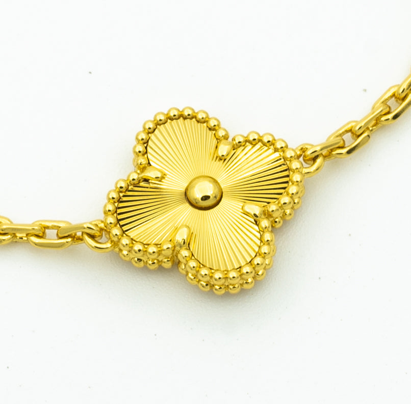 Van Cleef & Arpels CLOVER BRACELET 5 MOTIFS CARNELIAN GOLD
