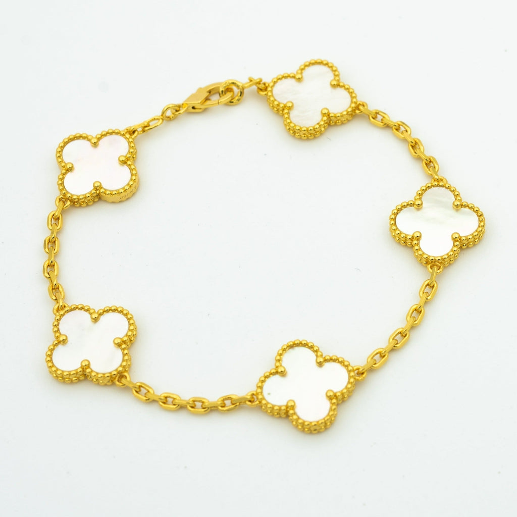 Van Cleef & Arpels CLOVER BRACELET 5 MOTIFS WHITE MOP