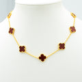 Van Cleef & Arpels VINTAGE CARNELIAN NECKLACE 10 MOTIFS GOLD