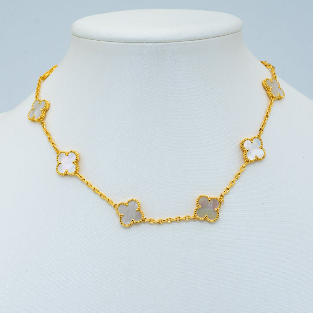 Van Cleef & Arpels VINTAGE WHITE MOP NECKLACE 10 MOTIFS GOLD