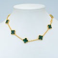 Van Cleef & Arpels VINTAGE MALACHITE NECKLACE 10 MOTIFS GOLD