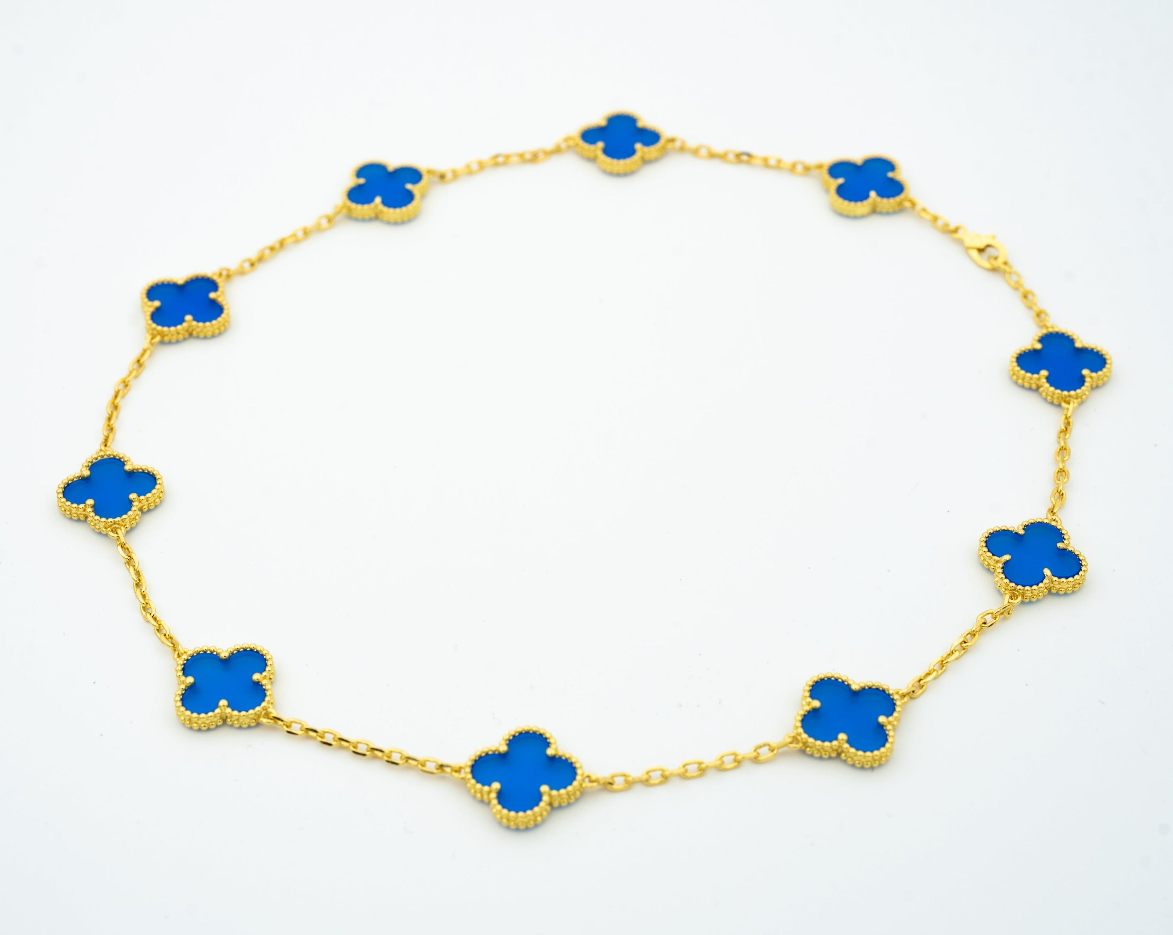 Van Cleef & Arpels VINTAGE AGATE NECKLACE 10 MOTIFS GOLD