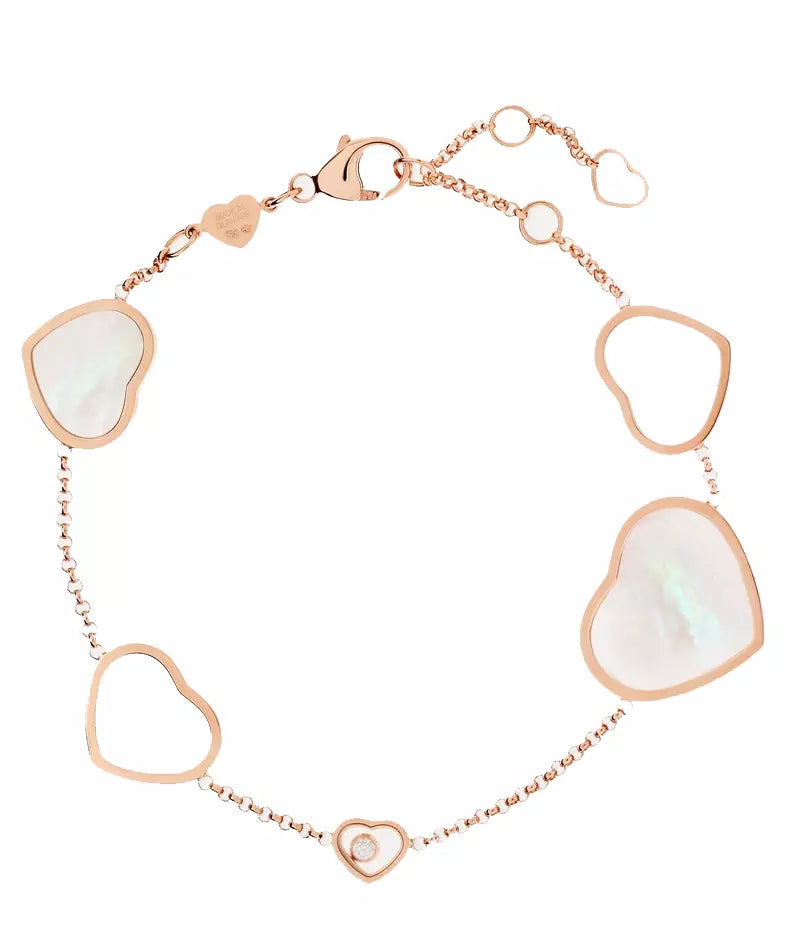 CHOPARD HAPPY HEART PINK MOP PINK GOLD BRACELET