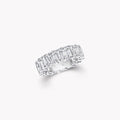 GRAFF EMERALD CUT SILVER DIAMOND BAND RING