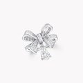 FENDI TILDAS BOW BAGUETTE CUT SILVER DIAMOND DROP RING