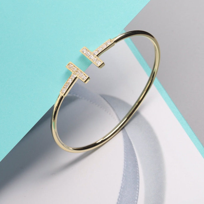 TIFFANY T BRACELET 1.8MM GOLD DIAMOND