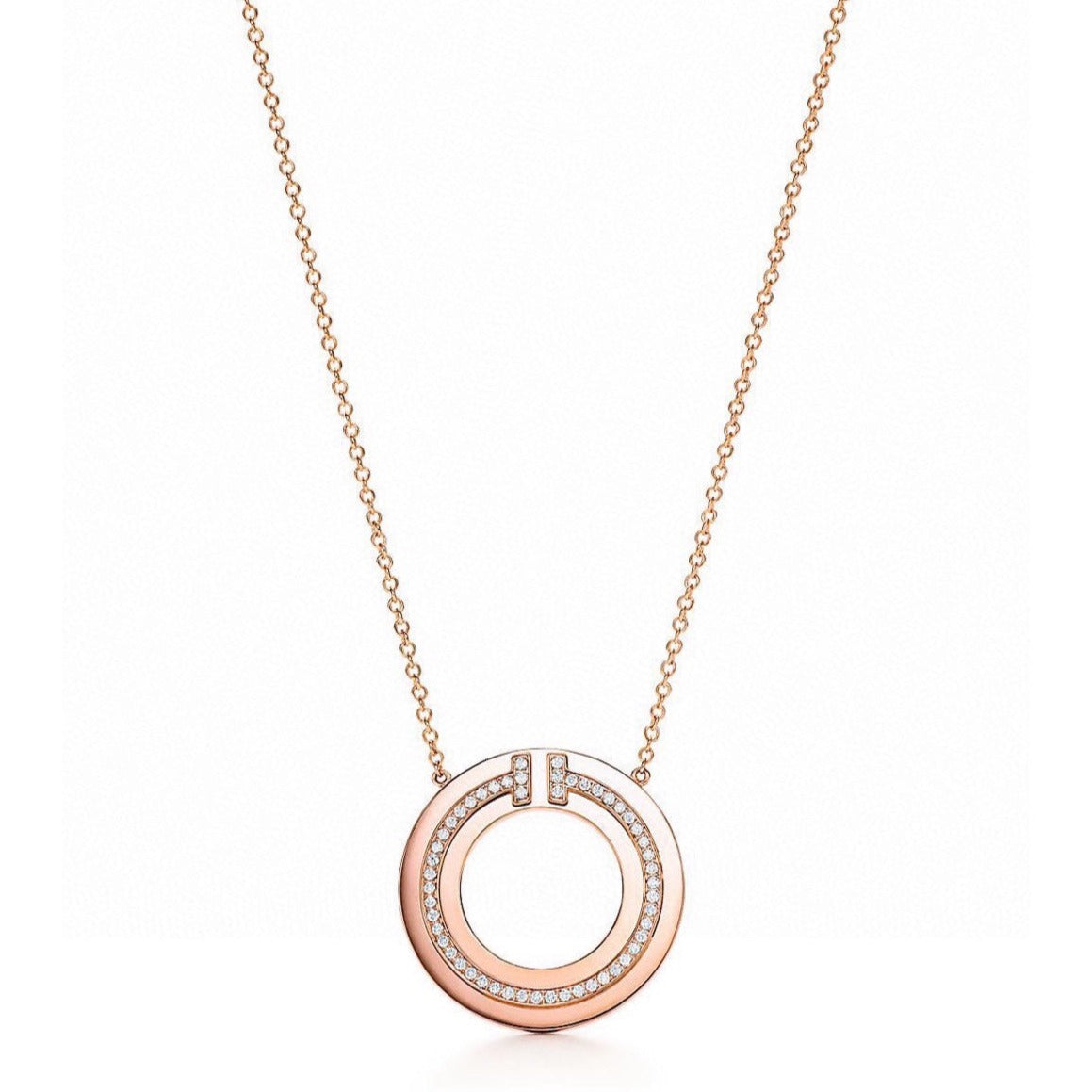 TIFFANY DIAMOND AND MOTHER OF PEARL CIRCLE PENDANT