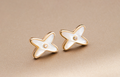 CHAUMET JEUX DE WHITE MOP PINK GOLD DIAMOND EARRINGS