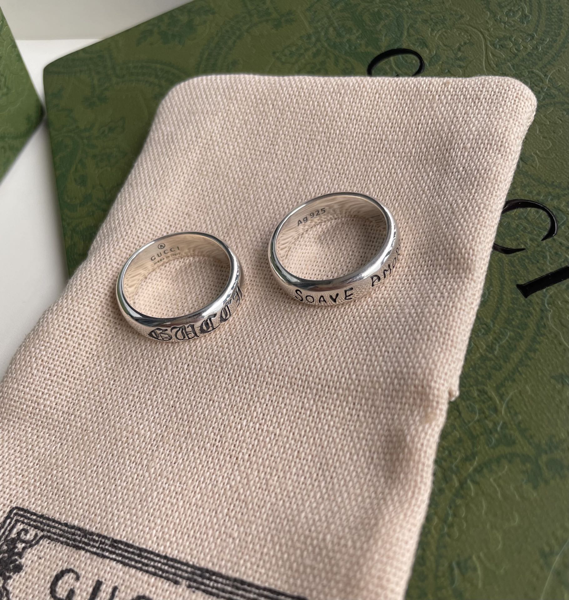 GUCCI SOAVE AMORE STERLING RING