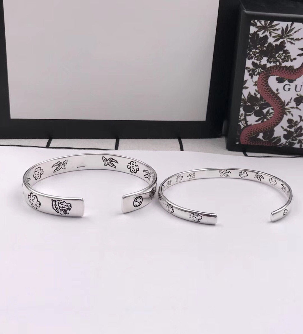 GUCCI SILVER 'BLIND FOR LOVE' BRACELET