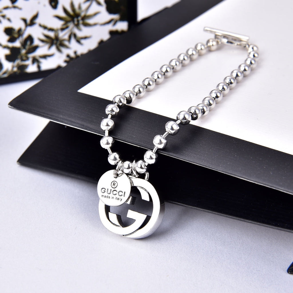 GUCCI BOULE PLATED SILVER CHARM BRACELET