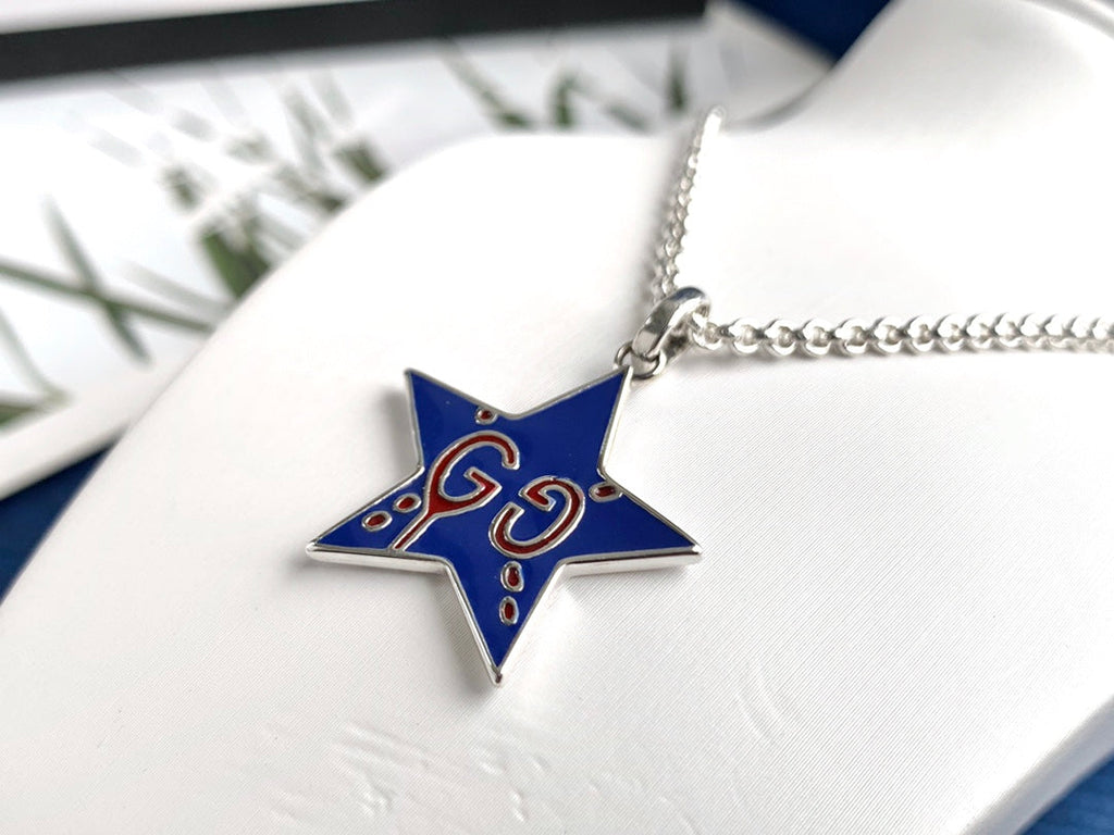 GUCCI GHOST  STAR PENDANT IN MIDNIGHT BLUE