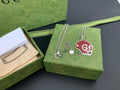 GUCCI SKULL RED ENAMEL NECKLACE
