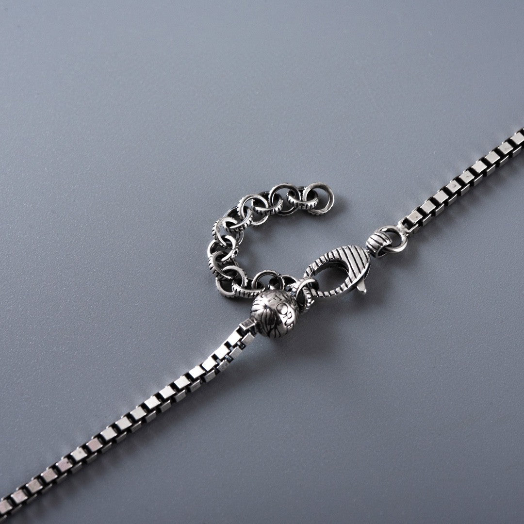 GUCCI DOUBLE CLASSIC RETRO STERLING SILVER COW  NECKLACE