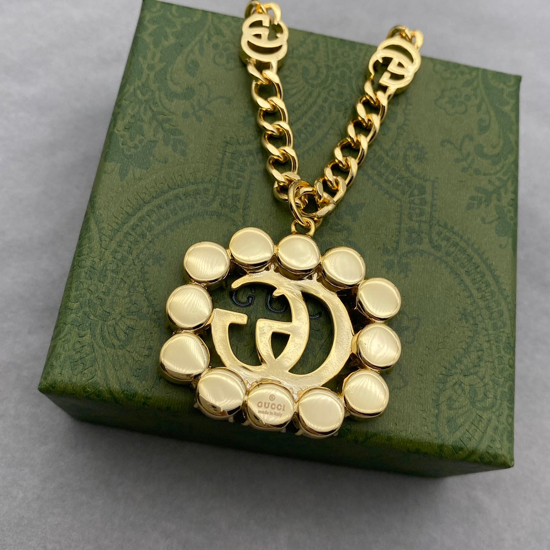 GUCCI DOUBLE G CRYSTAL NECKLACE
