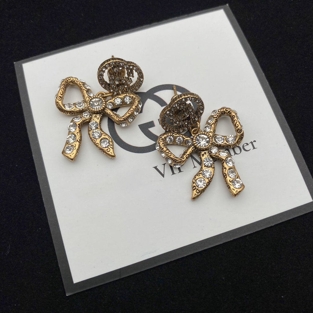 GUCCI BOW EARRINGS GOLD