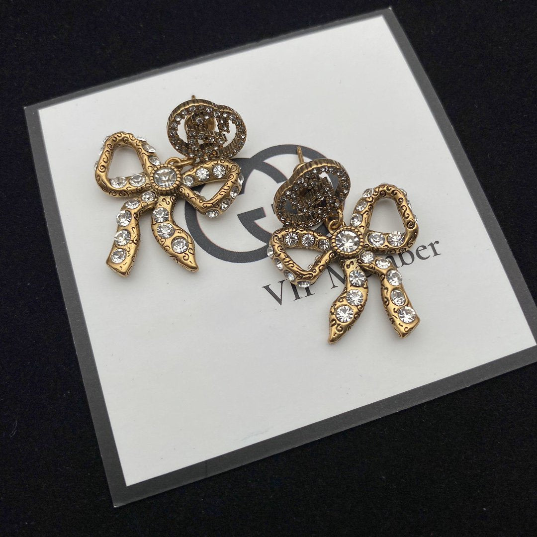 GUCCI BOW EARRINGS GOLD