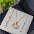 CHOPARD HAPPY HEART NECKLACE PINK GOLD DIAMOND