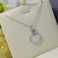 CHOPARD HAPPY HEART WHITE MOP NECKLACE SILVER DIAMOND 01