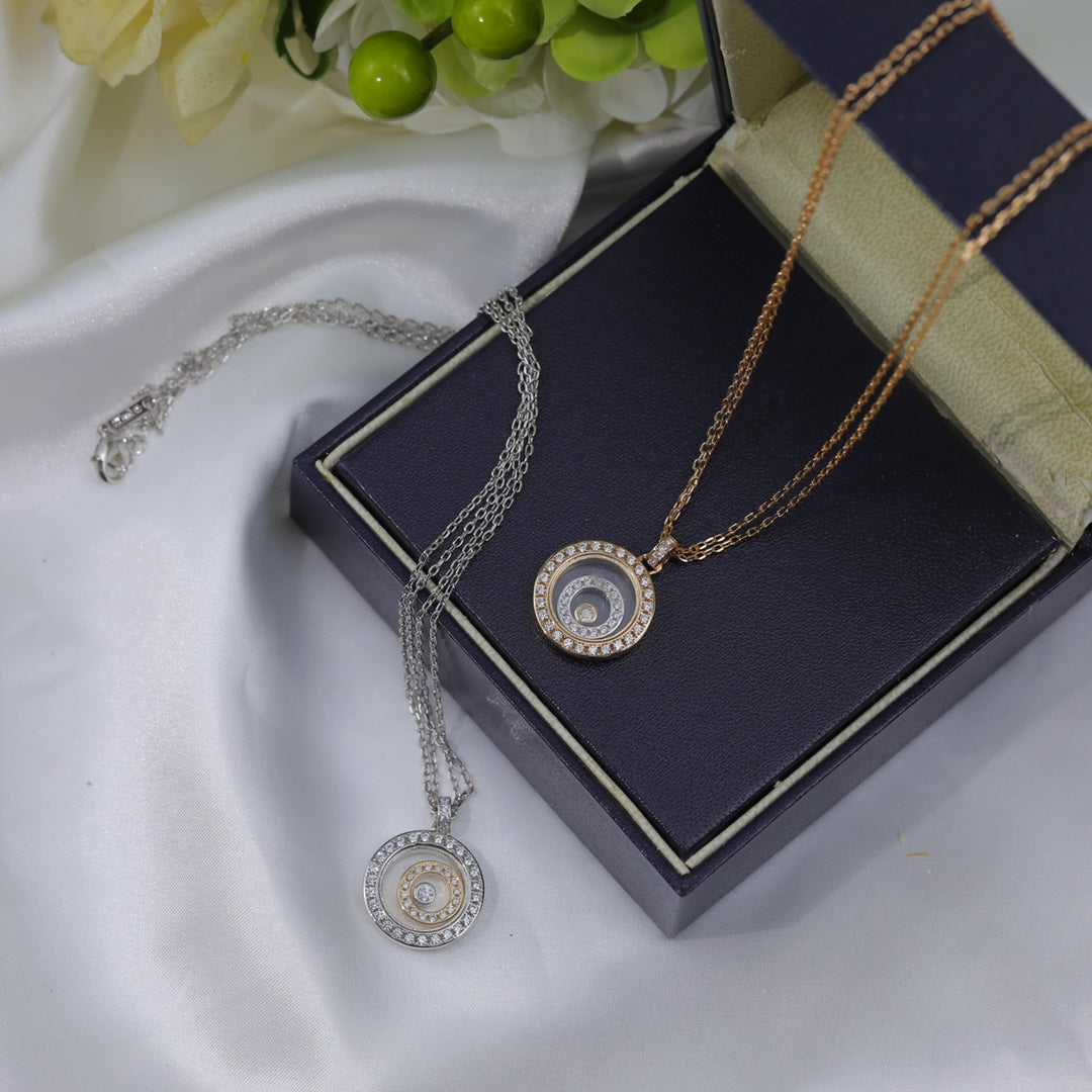 CHOPARD HAPPY HEART DIAMOND SILVER NECKLACE