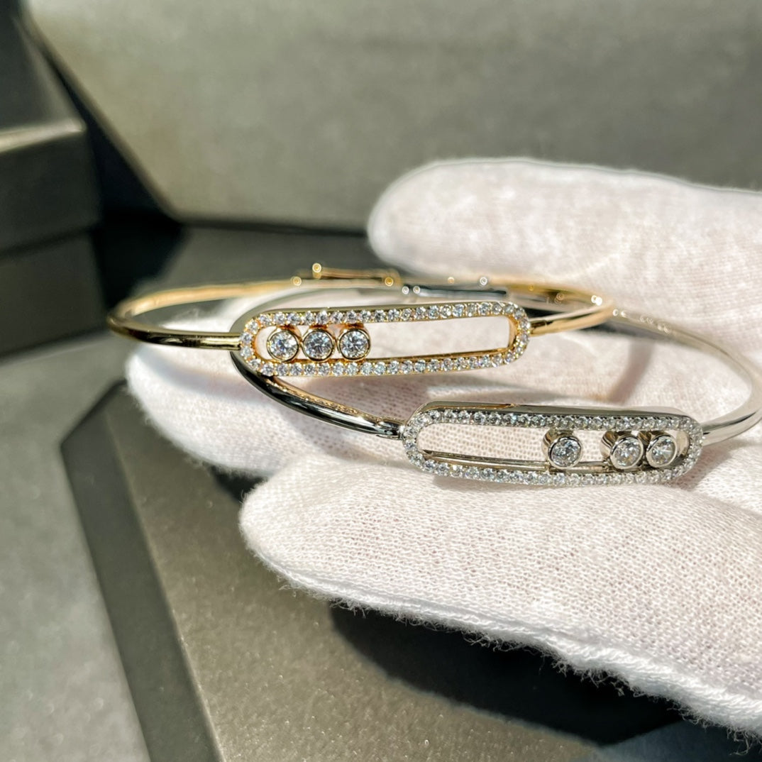 MESSIKA MOVE UNO PAVED FLEX BANGLE DIAMOND BRACELET