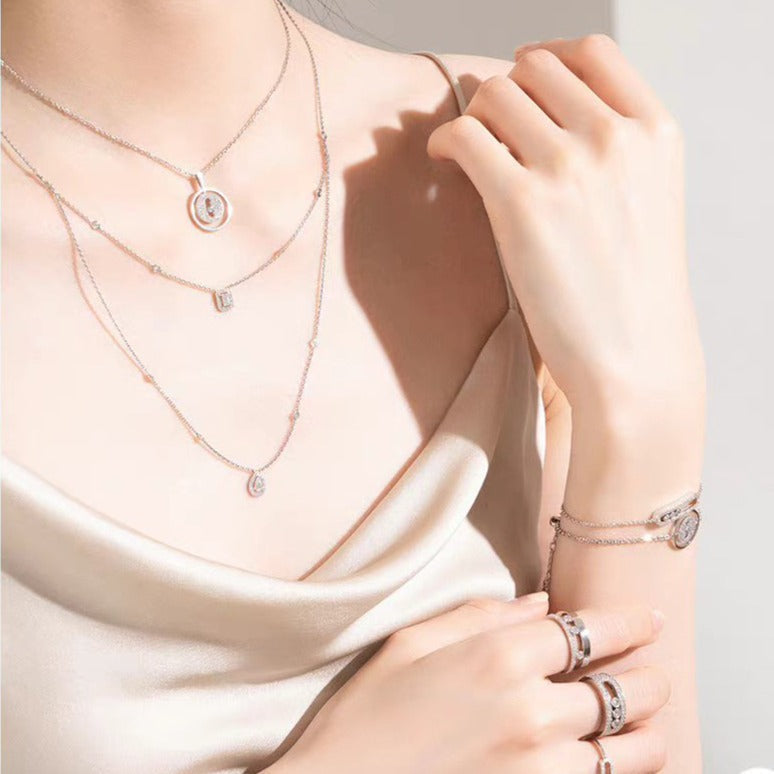 MESSIKA LUCKY MOVER PM PAVED NECKLACE