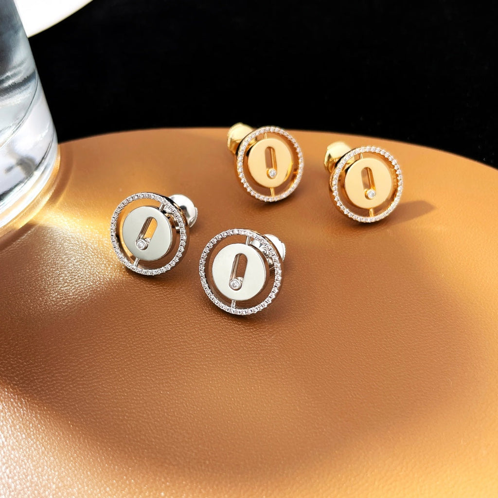 MESSIKA PUCES LUCKY MOVE DIAMOND EARRINGS