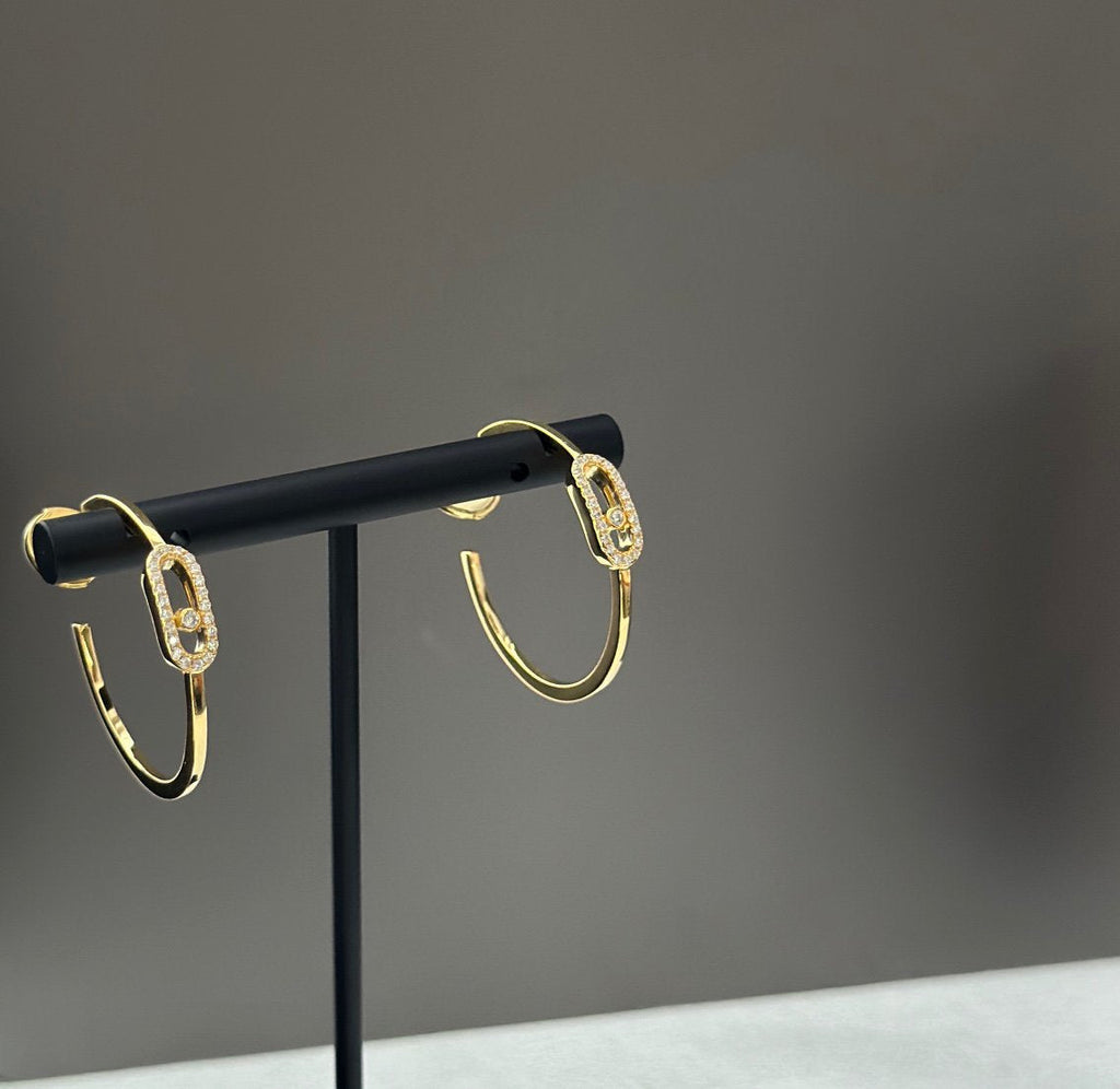 MESSIKA CREOLES MOVE UNO PM DIAMOND EARRINGS