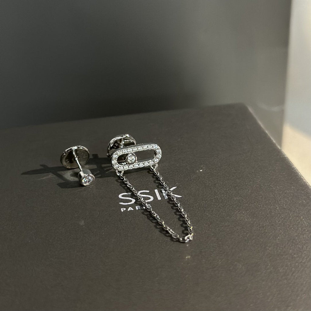 MESSIKA MOVE UNO CHAINE DIAMOND EARRINGS