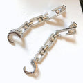 MESSIKA PUCES PAVED LUCKY MOVE SILVER DIAMOND EARRINGS