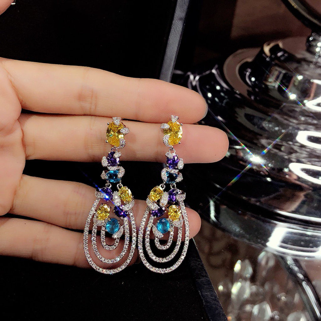 GRAFF GRA MULTICOLOR DIAMOND DROP EARRINGS