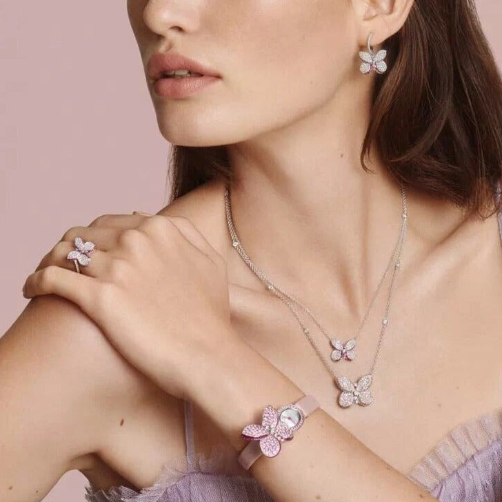 GRAFF BUTTERFLY SILVER DIAMOND EARRINGS