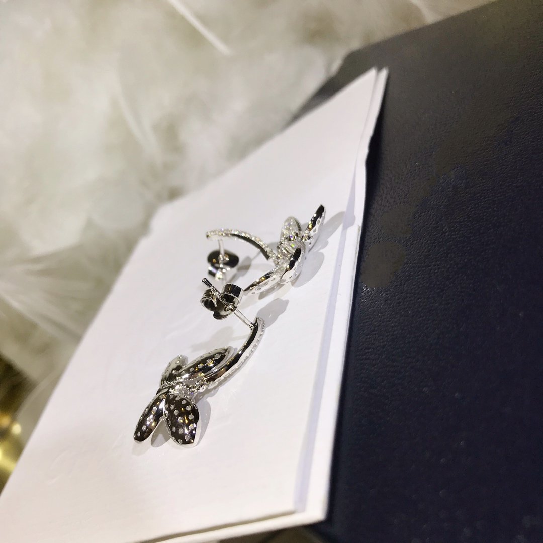 GRAFF BUTTERFLY SILVER DIAMOND EARRINGS